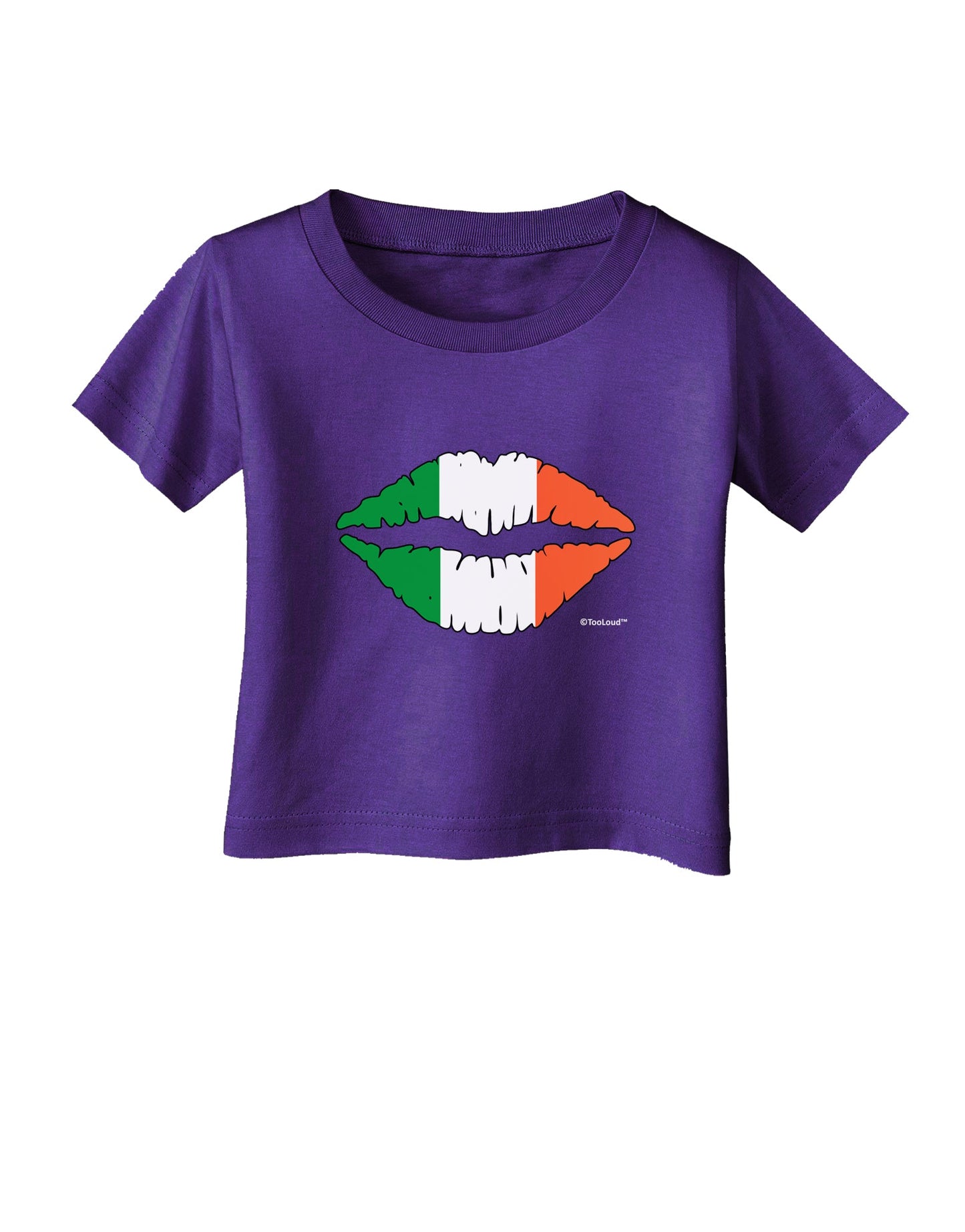 Irish Flag Kiss Infant T-Shirt Dark by TooLoud-Infant T-Shirt-TooLoud-Purple-06-Months-Davson Sales