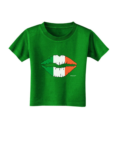 Irish Flag Kiss Toddler T-Shirt Dark by TooLoud-Toddler T-Shirt-TooLoud-Clover-Green-2T-Davson Sales