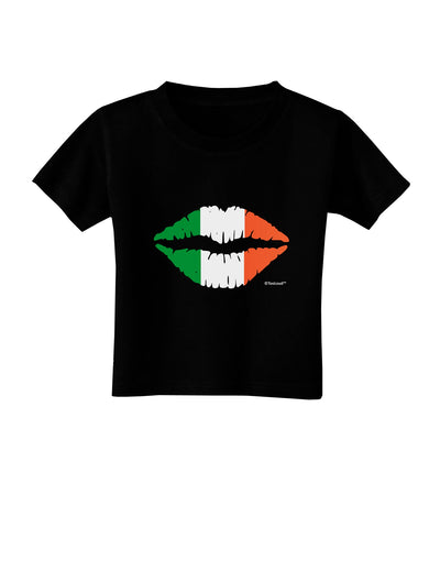 Irish Flag Kiss Toddler T-Shirt Dark by TooLoud-Toddler T-Shirt-TooLoud-Black-2T-Davson Sales