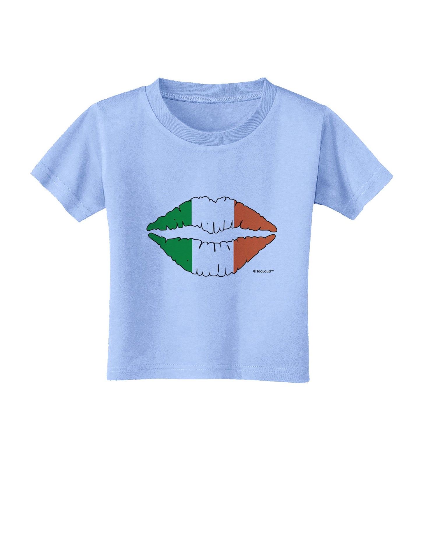 Irish Flag Kiss Toddler T-Shirt by TooLoud-Toddler T-Shirt-TooLoud-Aquatic-Blue-2T-Davson Sales