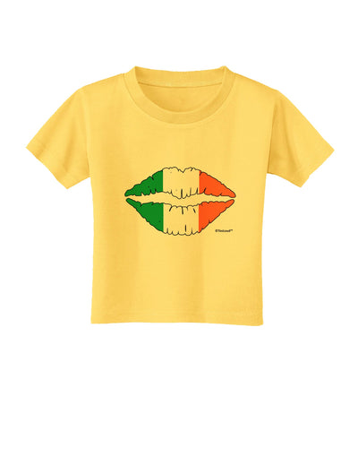 Irish Flag Kiss Toddler T-Shirt by TooLoud-Toddler T-Shirt-TooLoud-Yellow-2T-Davson Sales