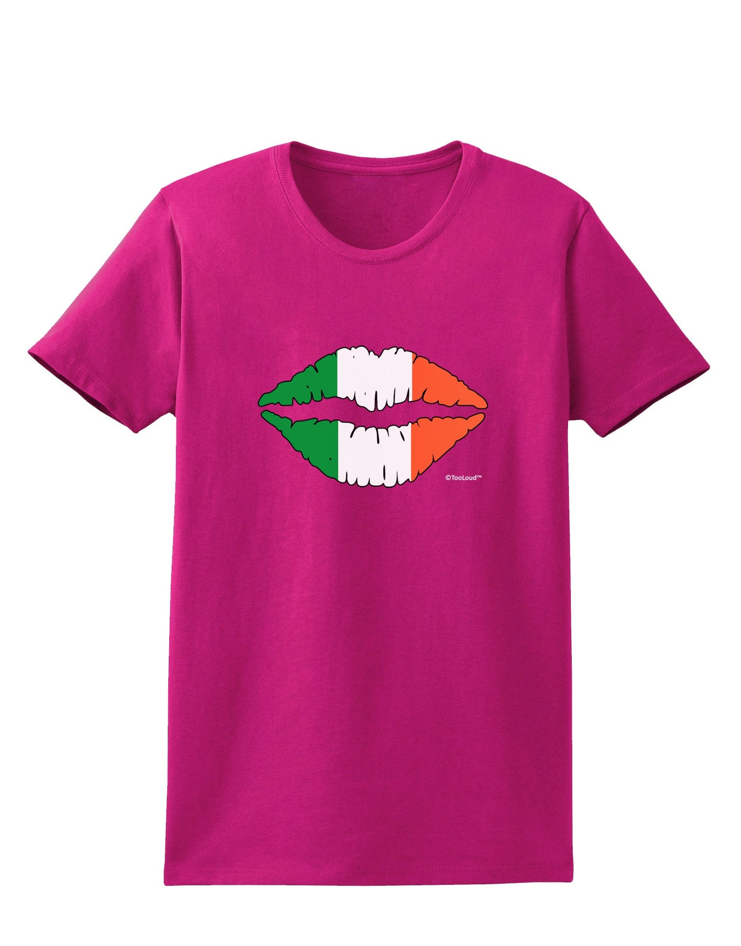 Irish Flag Kiss Womens Dark T-Shirt by TooLoud-Womens T-Shirt-TooLoud-Hot-Pink-Small-Davson Sales
