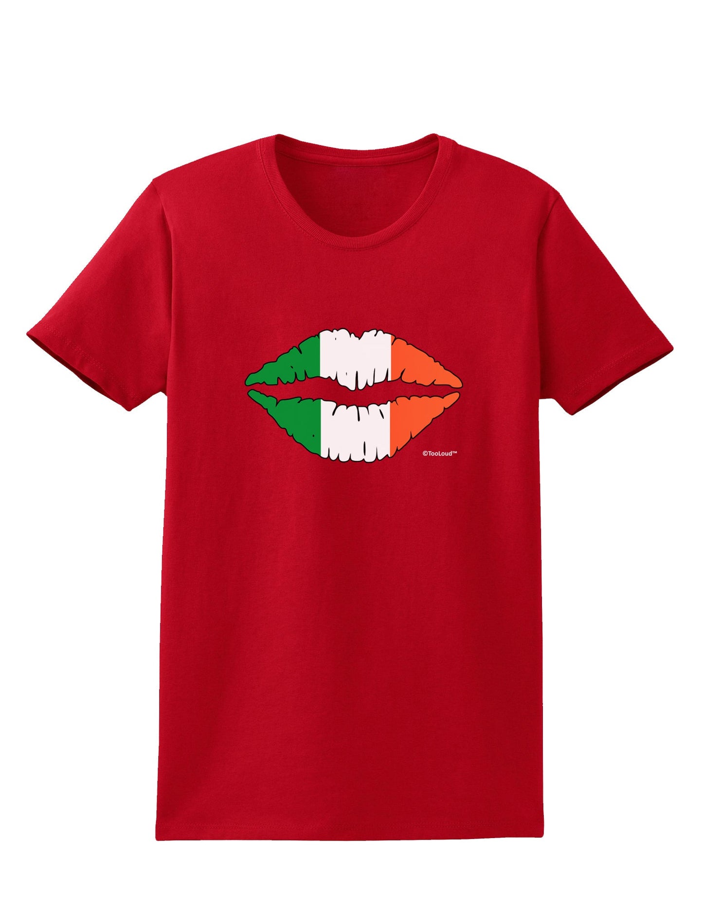 Irish Flag Kiss Womens Dark T-Shirt by TooLoud-Womens T-Shirt-TooLoud-Red-X-Small-Davson Sales