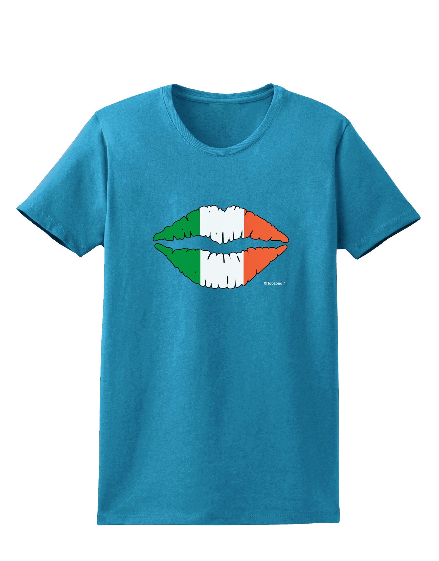 Irish Flag Kiss Womens Dark T-Shirt by TooLoud-Womens T-Shirt-TooLoud-Turquoise-X-Small-Davson Sales