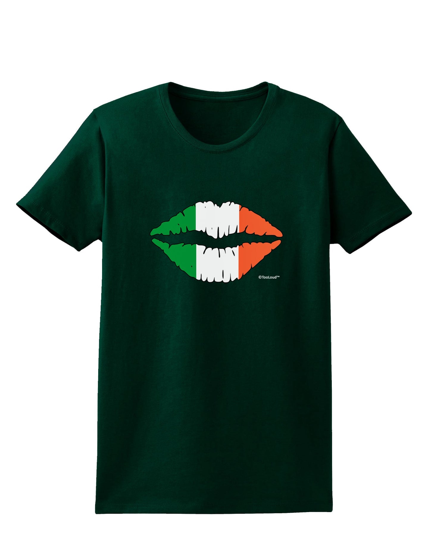 Irish Flag Kiss Womens Dark T-Shirt by TooLoud-Womens T-Shirt-TooLoud-Forest-Green-Small-Davson Sales