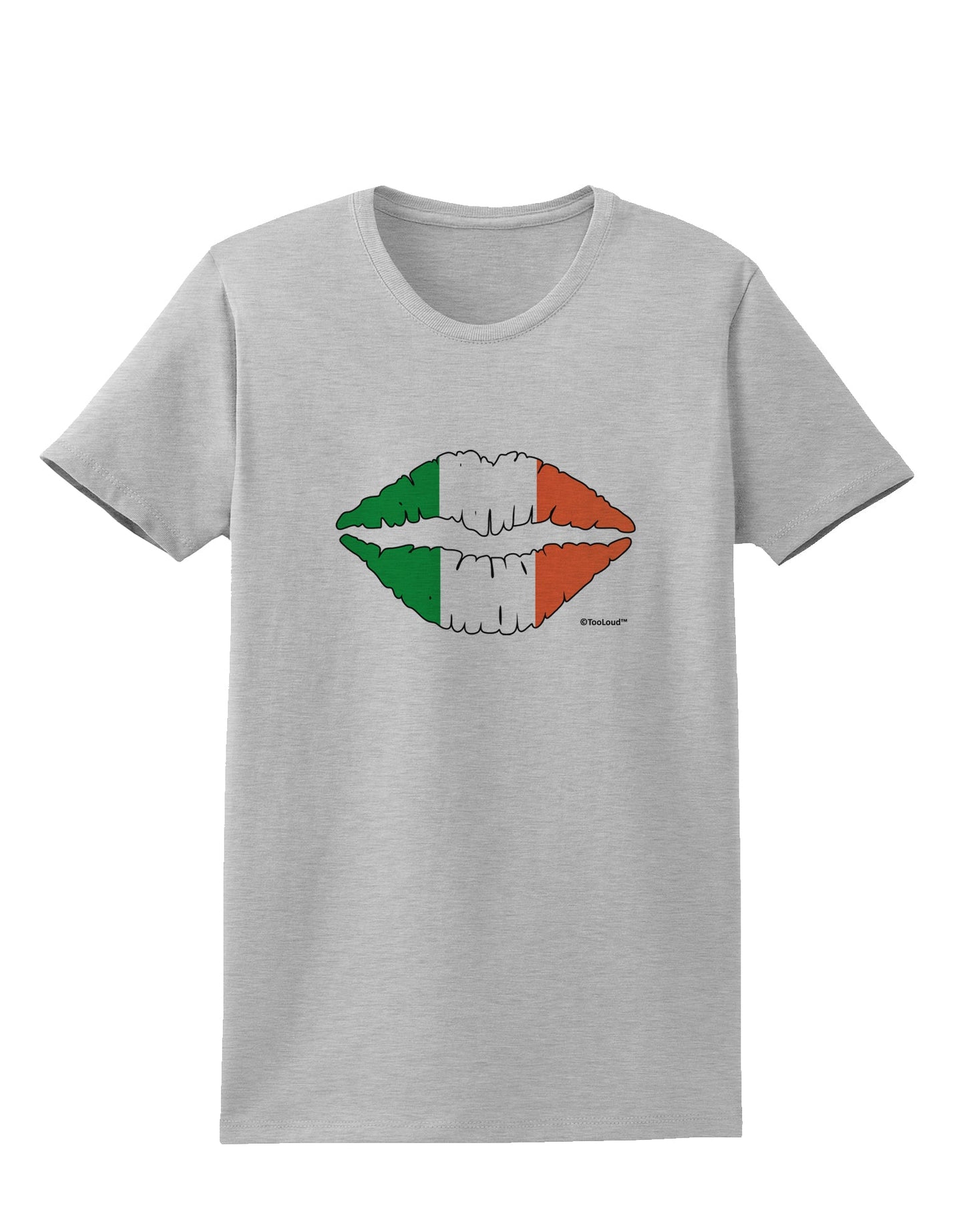 Irish Flag Kiss Womens T-Shirt by TooLoud-Womens T-Shirt-TooLoud-AshGray-X-Small-Davson Sales