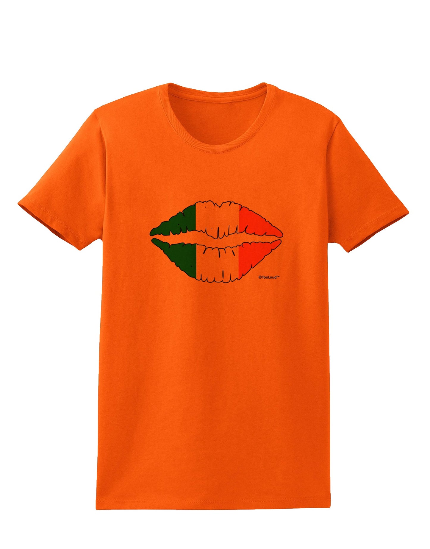 Irish Flag Kiss Womens T-Shirt by TooLoud-Womens T-Shirt-TooLoud-Orange-X-Small-Davson Sales