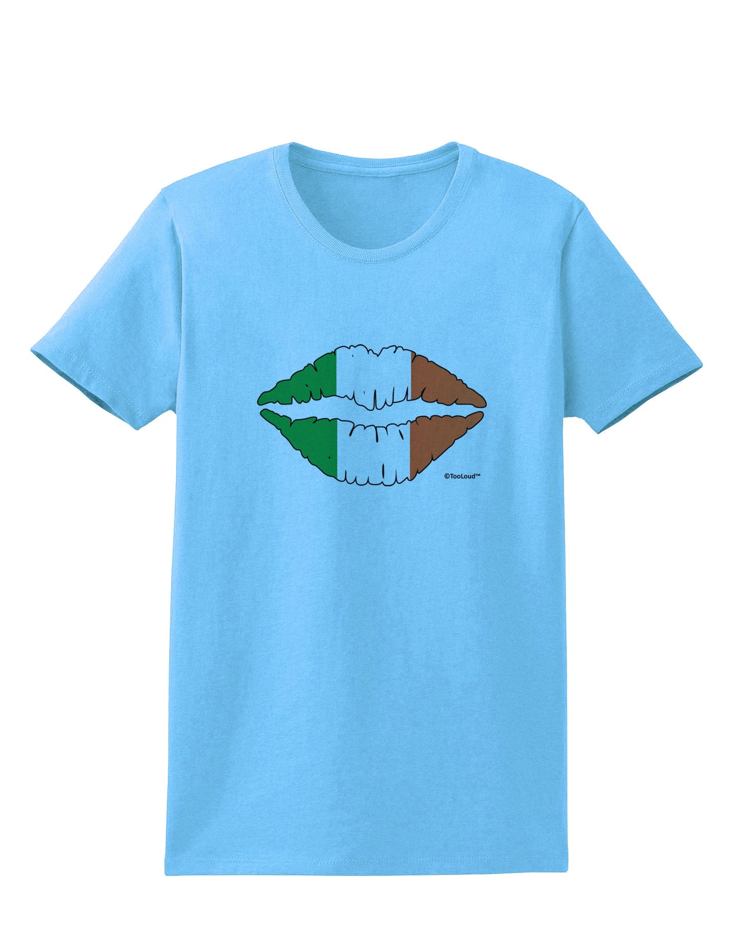 Irish Flag Kiss Womens T-Shirt by TooLoud-Womens T-Shirt-TooLoud-Aquatic-Blue-X-Small-Davson Sales
