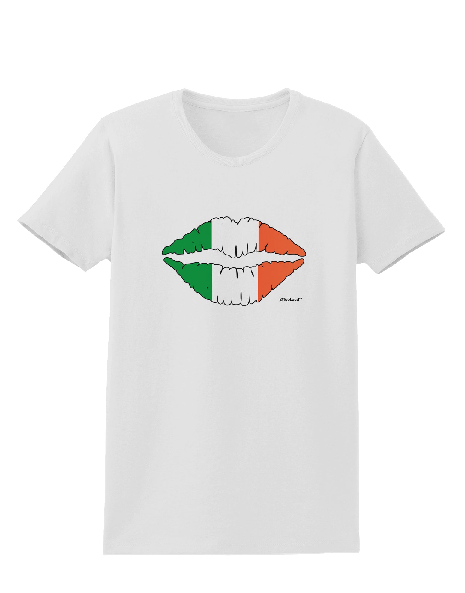 Irish Flag Kiss Womens T-Shirt by TooLoud-Womens T-Shirt-TooLoud-White-X-Small-Davson Sales