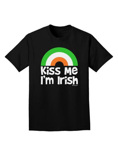 Irish Flag Rainbow - Kiss Me I'm Irish Adult Dark T-Shirt by TooLoud-Mens T-Shirt-TooLoud-Black-Small-Davson Sales