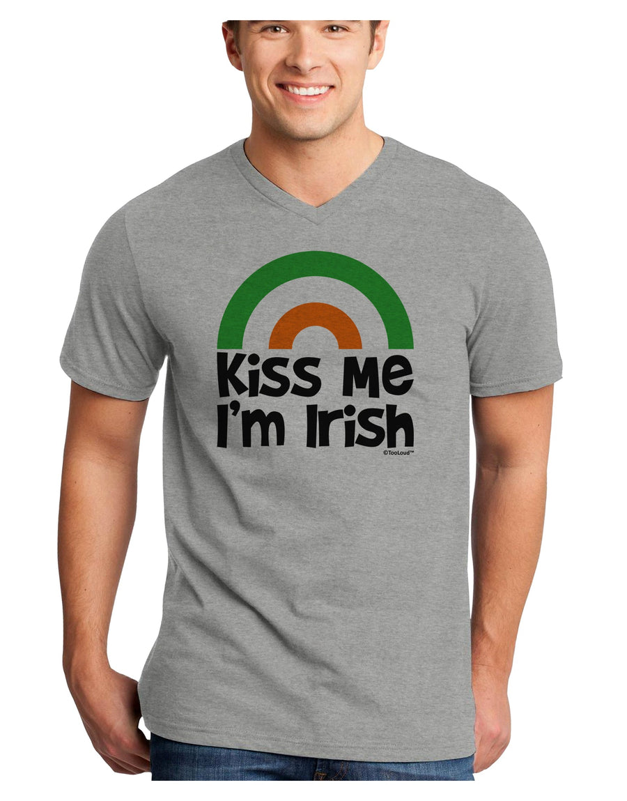 Irish Flag Rainbow - Kiss Me I'm Irish Adult V-Neck T-shirt by TooLoud-Mens V-Neck T-Shirt-TooLoud-White-Small-Davson Sales