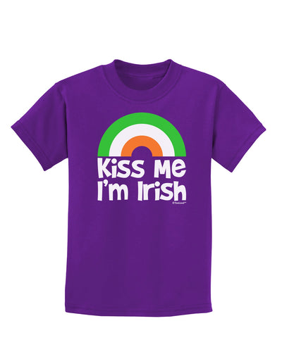 Irish Flag Rainbow - Kiss Me I'm Irish Childrens Dark T-Shirt by TooLoud-Childrens T-Shirt-TooLoud-Purple-X-Small-Davson Sales