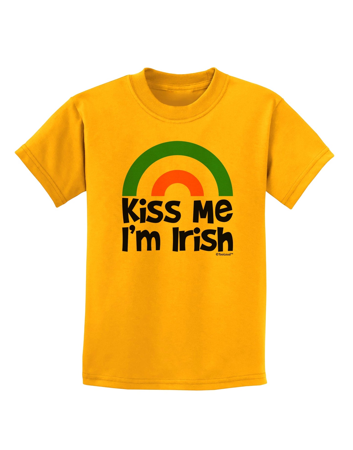 Irish Flag Rainbow - Kiss Me I'm Irish Childrens T-Shirt by TooLoud-Childrens T-Shirt-TooLoud-Gold-X-Small-Davson Sales