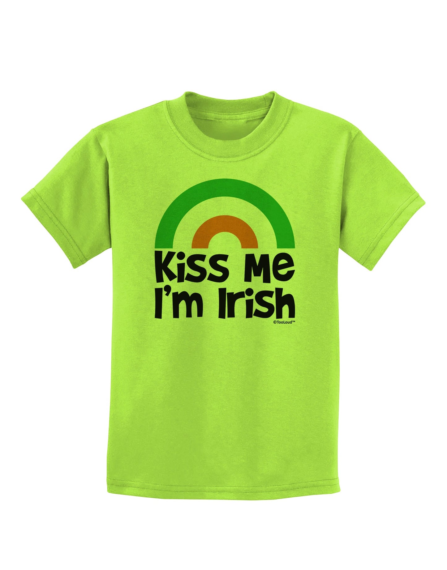 Irish Flag Rainbow - Kiss Me I'm Irish Childrens T-Shirt by TooLoud-Childrens T-Shirt-TooLoud-Lime-Green-X-Small-Davson Sales