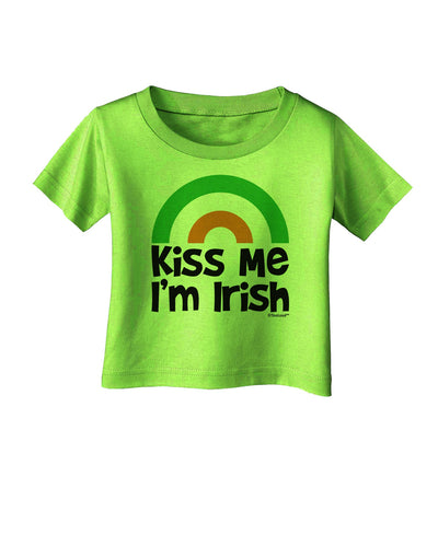 Irish Flag Rainbow - Kiss Me I'm Irish Infant T-Shirt by TooLoud-Infant T-Shirt-TooLoud-Lime-Green-06-Months-Davson Sales