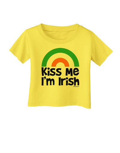 Irish Flag Rainbow - Kiss Me I'm Irish Infant T-Shirt by TooLoud-Infant T-Shirt-TooLoud-Yellow-06-Months-Davson Sales