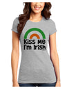 Irish Flag Rainbow - Kiss Me I'm Irish Juniors T-Shirt by TooLoud-Womens Juniors T-Shirt-TooLoud-Ash-Gray-Juniors Fitted X-Small-Davson Sales