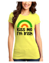 Irish Flag Rainbow - Kiss Me I'm Irish Juniors T-Shirt by TooLoud-Womens Juniors T-Shirt-TooLoud-Yellow-Juniors Fitted X-Small-Davson Sales