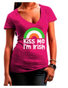 Irish Flag Rainbow - Kiss Me I'm Irish Juniors V-Neck Dark T-Shirt by TooLoud-Womens V-Neck T-Shirts-TooLoud-Hot-Pink-Juniors Fitted Small-Davson Sales