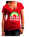 Irish Flag Rainbow - Kiss Me I'm Irish Juniors V-Neck Dark T-Shirt by TooLoud-Womens V-Neck T-Shirts-TooLoud-Red-Juniors Fitted Small-Davson Sales