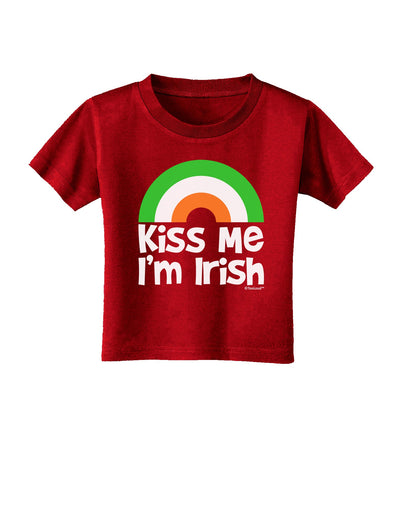 Irish Flag Rainbow - Kiss Me I'm Irish Toddler T-Shirt Dark by TooLoud-Toddler T-Shirt-TooLoud-Red-2T-Davson Sales