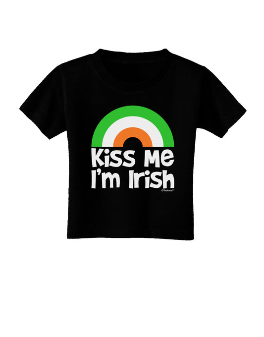 Irish Flag Rainbow - Kiss Me I'm Irish Toddler T-Shirt Dark by TooLoud-Toddler T-Shirt-TooLoud-Black-2T-Davson Sales