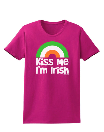 Irish Flag Rainbow - Kiss Me I'm Irish Womens Dark T-Shirt by TooLoud-Womens T-Shirt-TooLoud-Hot-Pink-Small-Davson Sales