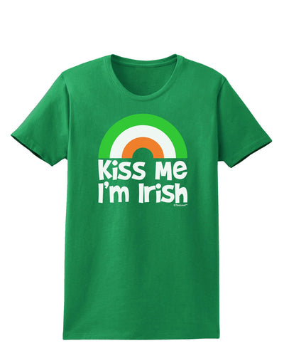 Irish Flag Rainbow - Kiss Me I'm Irish Womens Dark T-Shirt by TooLoud-Womens T-Shirt-TooLoud-Kelly-Green-X-Small-Davson Sales