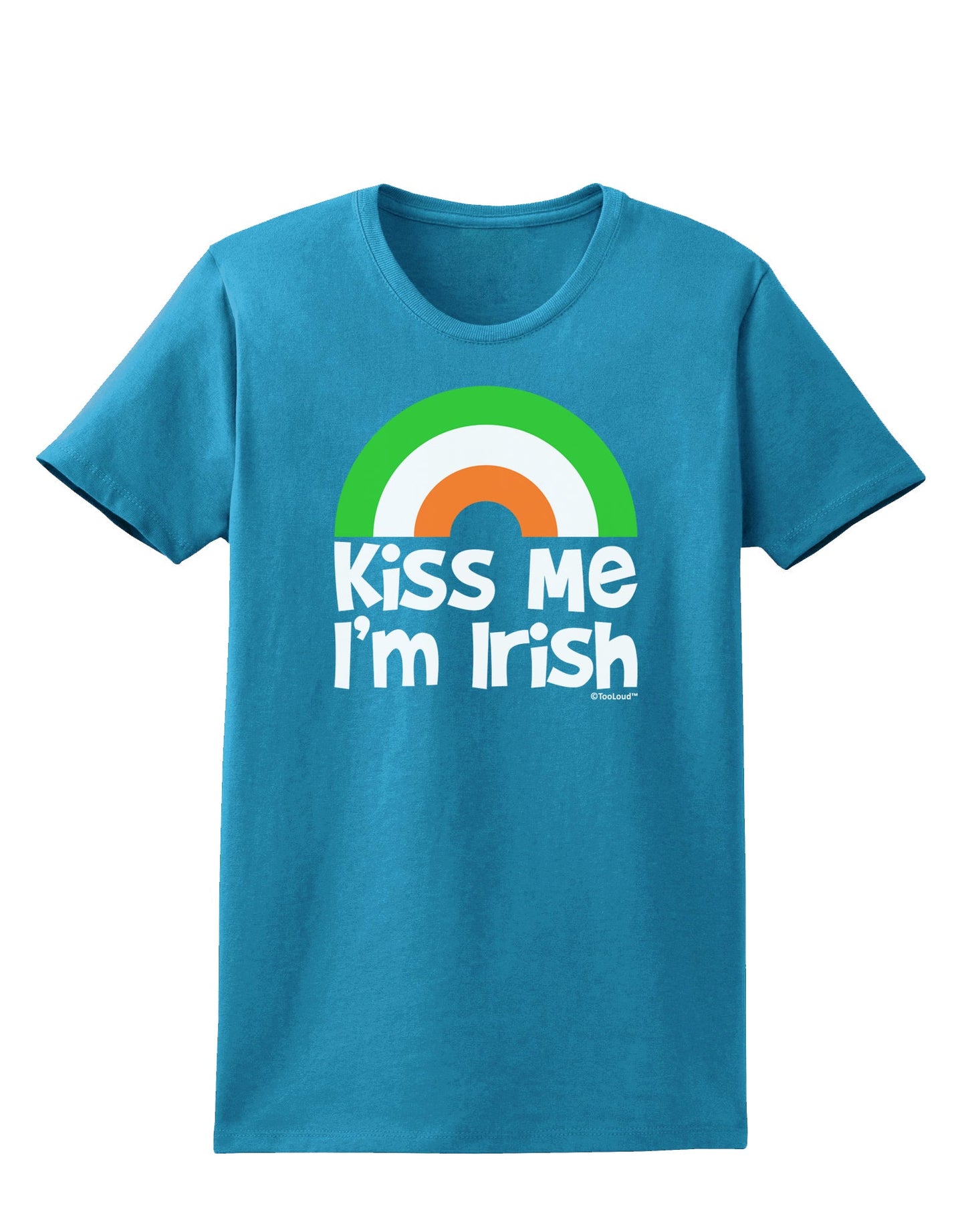 Irish Flag Rainbow - Kiss Me I'm Irish Womens Dark T-Shirt by TooLoud-Womens T-Shirt-TooLoud-Turquoise-X-Small-Davson Sales