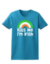 Irish Flag Rainbow - Kiss Me I'm Irish Womens Dark T-Shirt by TooLoud-Womens T-Shirt-TooLoud-Turquoise-X-Small-Davson Sales