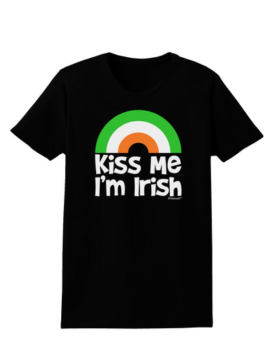 Irish Flag Rainbow - Kiss Me I'm Irish Womens Dark T-Shirt by TooLoud-Womens T-Shirt-TooLoud-Black-X-Small-Davson Sales