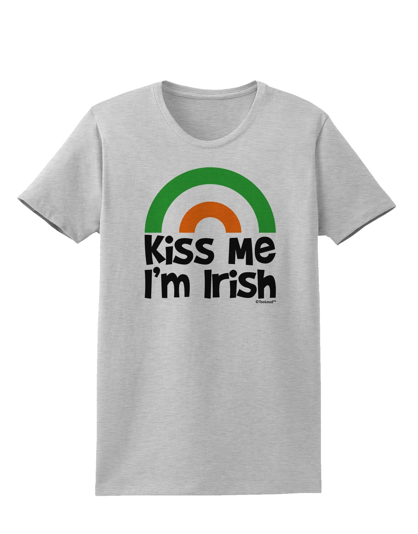 Irish Flag Rainbow - Kiss Me I'm Irish Womens T-Shirt by TooLoud-Womens T-Shirt-TooLoud-AshGray-X-Small-Davson Sales