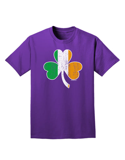 Irish Flag - Shamrock Distressed Adult Dark T-Shirt by TooLoud-Mens T-Shirt-TooLoud-Purple-Small-Davson Sales