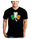 Irish Flag - Shamrock Distressed Adult Dark V-Neck T-Shirt by TooLoud-Mens V-Neck T-Shirt-TooLoud-Black-Small-Davson Sales