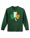 Irish Flag - Shamrock Distressed Adult Long Sleeve Dark T-Shirt by TooLoud-TooLoud-Dark-Green-Small-Davson Sales