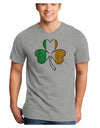 Irish Flag - Shamrock Distressed Adult V-Neck T-shirt by TooLoud-Mens V-Neck T-Shirt-TooLoud-HeatherGray-Small-Davson Sales