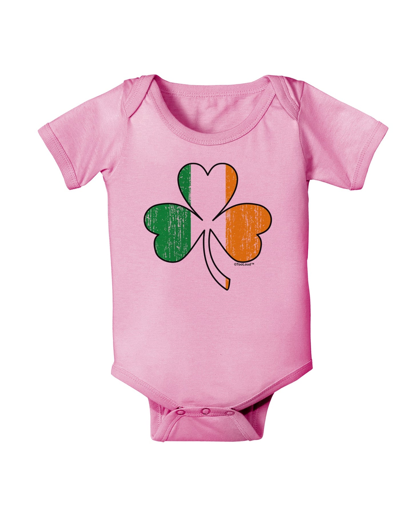 Irish Flag - Shamrock Distressed Baby Romper Bodysuit by TooLoud-Baby Romper-TooLoud-Light-Pink-06-Months-Davson Sales
