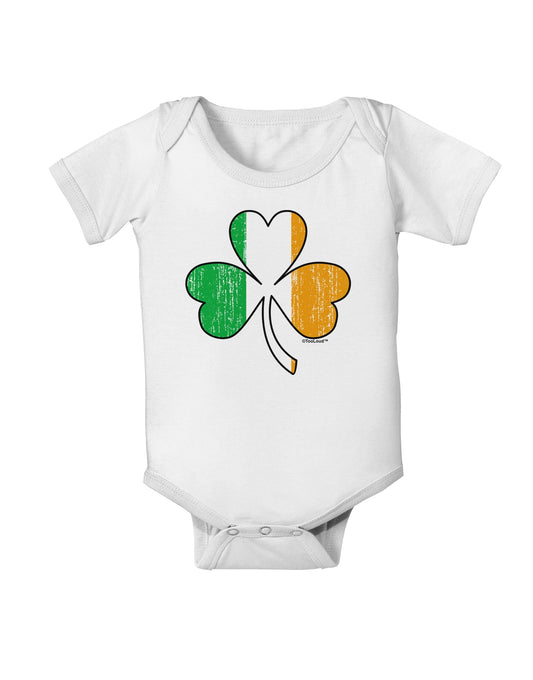 Irish Flag - Shamrock Distressed Baby Romper Bodysuit by TooLoud-Baby Romper-TooLoud-White-06-Months-Davson Sales