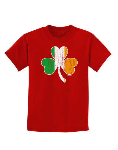 Irish Flag - Shamrock Distressed Childrens Dark T-Shirt by TooLoud-Childrens T-Shirt-TooLoud-Red-X-Small-Davson Sales