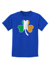 Irish Flag - Shamrock Distressed Childrens Dark T-Shirt by TooLoud-Childrens T-Shirt-TooLoud-Royal-Blue-X-Small-Davson Sales