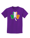 Irish Flag - Shamrock Distressed Childrens Dark T-Shirt by TooLoud-Childrens T-Shirt-TooLoud-Purple-X-Small-Davson Sales