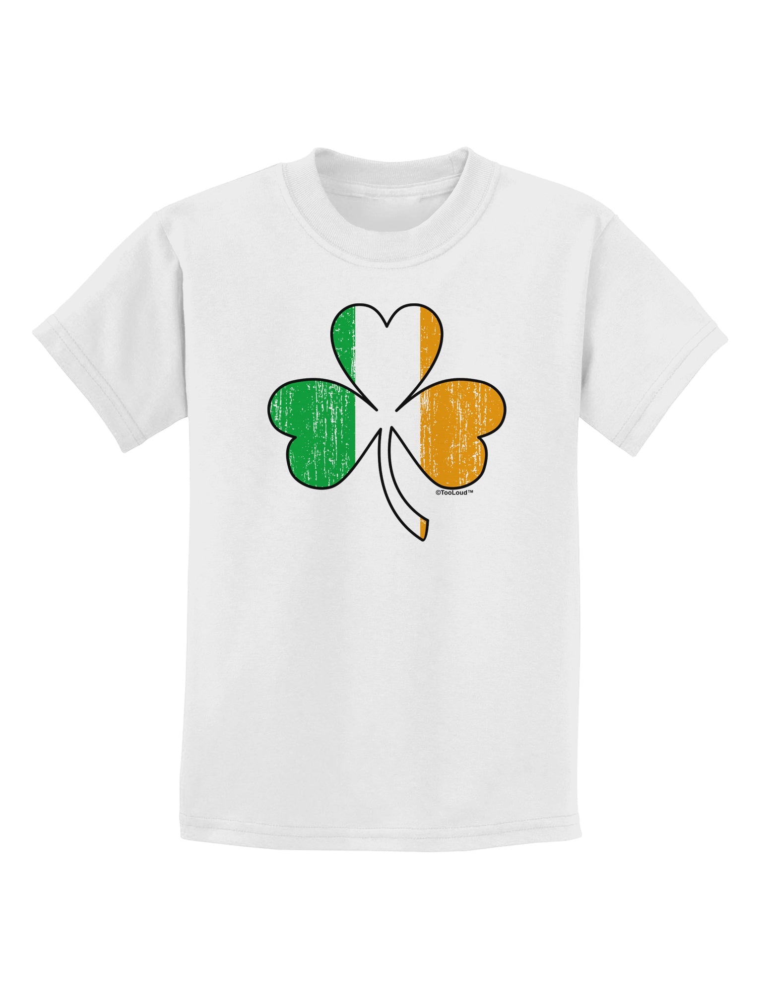 Irish Flag - Shamrock Distressed Childrens T-Shirt by TooLoud-Childrens T-Shirt-TooLoud-White-X-Small-Davson Sales