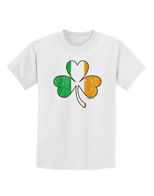 Irish Flag - Shamrock Distressed Childrens T-Shirt by TooLoud-Childrens T-Shirt-TooLoud-White-X-Small-Davson Sales