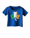 Irish Flag - Shamrock Distressed Infant T-Shirt Dark by TooLoud-Infant T-Shirt-TooLoud-Royal-Blue-06-Months-Davson Sales