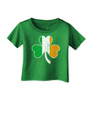 Irish Flag - Shamrock Distressed Infant T-Shirt Dark by TooLoud-Infant T-Shirt-TooLoud-Clover-Green-06-Months-Davson Sales