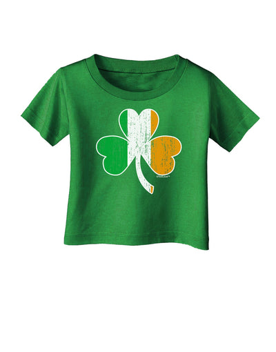 Irish Flag - Shamrock Distressed Infant T-Shirt Dark by TooLoud-Infant T-Shirt-TooLoud-Clover-Green-06-Months-Davson Sales