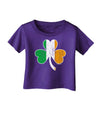 Irish Flag - Shamrock Distressed Infant T-Shirt Dark by TooLoud-Infant T-Shirt-TooLoud-Purple-06-Months-Davson Sales