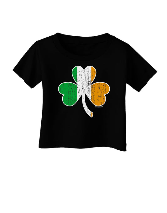 Irish Flag - Shamrock Distressed Infant T-Shirt Dark by TooLoud-Infant T-Shirt-TooLoud-Black-06-Months-Davson Sales