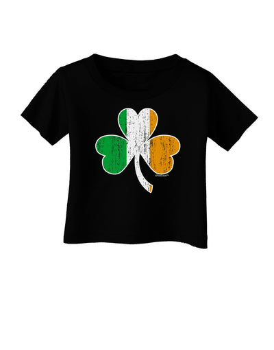 Irish Flag - Shamrock Distressed Infant T-Shirt Dark by TooLoud-Infant T-Shirt-TooLoud-Black-06-Months-Davson Sales