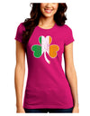 Irish Flag - Shamrock Distressed Juniors Crew Dark T-Shirt by TooLoud-T-Shirts Juniors Tops-TooLoud-Hot-Pink-Juniors Fitted Small-Davson Sales